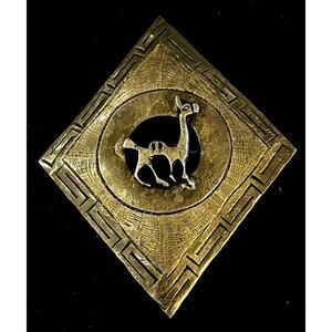 Vintage Sterling Silver Llama Pin/ Brooch Handmade 925 Peru Llama Filigree Pin